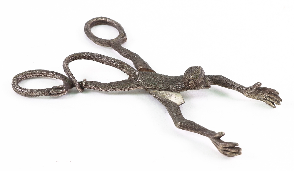 A pair of novelty late Victorian scissor action sugar nips,