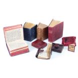 A collection of 18th/19th and early 20th century miniature books, including The Bible in miniature,