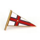 A 9ct yellow gold and enamel pennant brooch, Birmingham 1929, probably for Poole Yacht Club, 8.