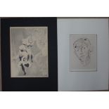 After Jacques Villon, Male portrait, etching, numbered XVI/XX, unframed 22cm x 16cm.