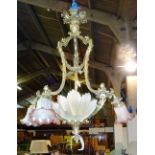 A French gilt bronze six branch chandelier, early 20th century,