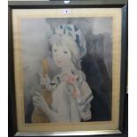 Marie Laurencin (1883-1956), Girl with guitar, colour print, signed and numbered 37/100 in pencil,