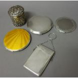 Silver and silver mounted wares, comprising; a circular powder compact,