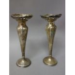 Silver and silver mounted wares, comprising; a pair of trumpet shaped vases,