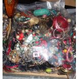 Costume jewellery, including; 20th century and later bangles, necklaces, earrings and sundry (qty).