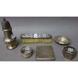 Silver and silver mounted wares, comprising; a sugar caster, Birmingham 1967,