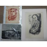 Georg Ehrlich (1897-1966), Ma'delen am Lewster(?), lithograph, signed and indistinctly inscribed,