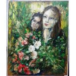 Continental School (21st century), Mother and child, oil on canvas,