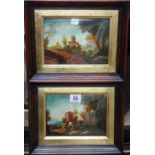 English School (20th century), Italianate landscapes, a pair, oil on board, each 12cm x 17cm (2).