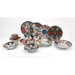 A group of nine Japanese Imari dishes, l