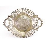 An ornate Dutch silver shaped circular t