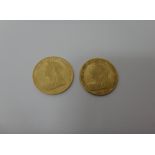 Two Victoria old head half sovereigns, 1896 and 1897, (2).