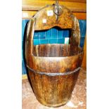 An 18th century oak metal bound bucket.
