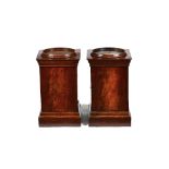 A pair of 19th century mahogany pedestals, of diminutive proportions,