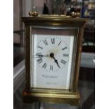WM Bruford & Sons; a brass carriage clock, (a.f).