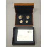 A United Kingdom Britannia gold proof four coin set, 2010, with a Royal Mint case,