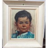 Continental School (20th century), Study of a child, oil on canvas, indistinctly signed,
