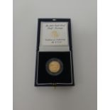 An Elizabeth II proof half sovereign 1998, with a Royal Mint case and certificate card.