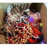 Costume jewellery, including; mainly ethnic and tribal bead necklaces and sundry,