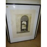 Patricia Dawson (British 20th century), Gateway, etching/aquatint, signed, artist's proof,