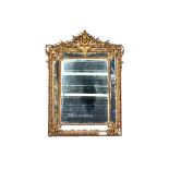 A 19th century French gilt framed marginal wall mirror,