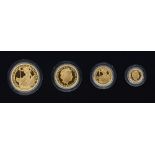 A United Kingdom Britannia gold proof four coin set, 2006, with a Royal Mint case,