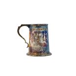 A Victorian silver mug, of tapering cylindrical form,
