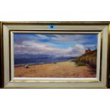 Alison Rylands (20th century), Harlech, oil on board, signed, inscribed on reverse, 24cm x 45cm.