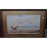 Charles Sim Mottram (1852-1919), Low tide, watercolour, signed and dated '80, 30cm x 51cm.