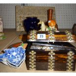 Ceramics and collectables, comprising; coromandel tea caddy,