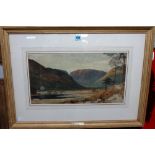 William Collingwood Smith (1815-1887), Loch landscape, watercolour, 26cm x 50cm.