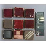 A quantity of three inch magic lantern slides, late 19th century, mainly boxed sets by W.