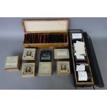 A quantity of three inch glass magic lantern slides and negatives, including; Babes in the wood,