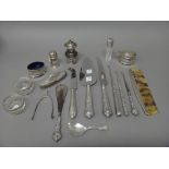Silver and silver mounted wares, comprising; a pepperette, probably London 1833,