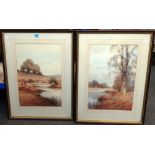 Creswick Boydell (fl.1889-1916), River landscapes, a pair, watercolour, both signed, each 46cm x 30.