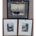 English School (late 19th/early 20th century), River landscapes, a pair, watercolour, each 20.