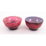 Two Daum Nancy pink glass bowls, one signed 'Daum Nancy, France' ,the other signed 'Daum Nancy',
