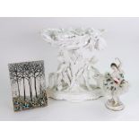 A Moore Brothers white glazed porcelain centrepiece,