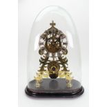 A Victorian brass skeleton timepiece,