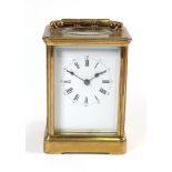 A large brass cased carriage clock, 20th century,