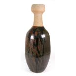 Vicki Read: A large stoneware vase with narrow neck and cup rim,