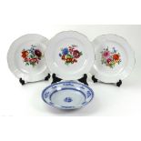 Three Meissen outside decorated plates, 19th century,