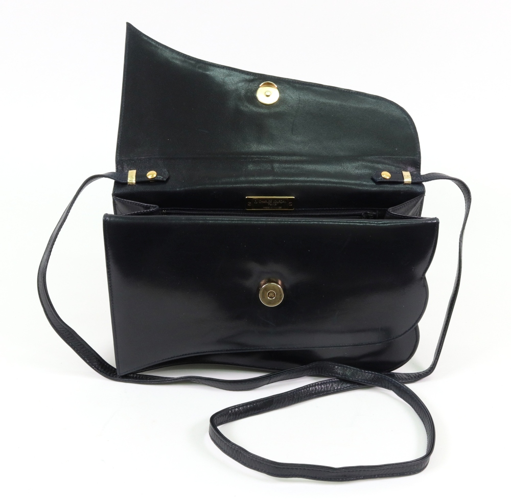 A Charles Jourdan black leather clutch bag, - Bild 10 aus 11