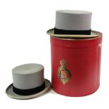 A pair of grey felt top hats, by Woodrow of Piccadilly, London, one size 7¼ , the other 7⅛,