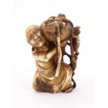 A Japanese ivory netsuke, Meiji/Taisho period,