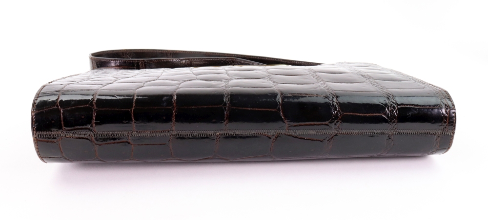 A Christian Dior black crocodile skin handbag, with gilt metal hardware, internal zip pocket, - Bild 2 aus 3