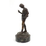 An Italian bronze figure, late 19th century, of a classical youth, after the antique,