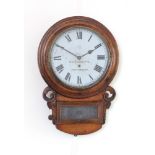 W S Ratcliffe Portsmouth: an oak drop case wall timepiece, late 19th century, BJC Co Ltd.