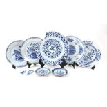 A group of Chinese blue and white porcelain, 18th century,