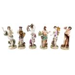 A set of six Paris porcelain figures, circa 1900,